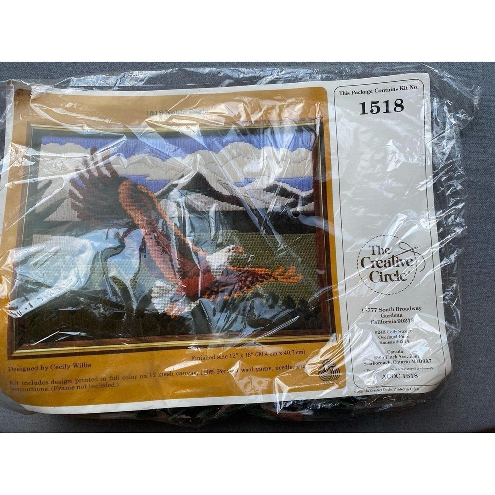 The Creative Circle 1518 Noble Eagle DIY Needpoint Kit Cecily Willis NOS 1518